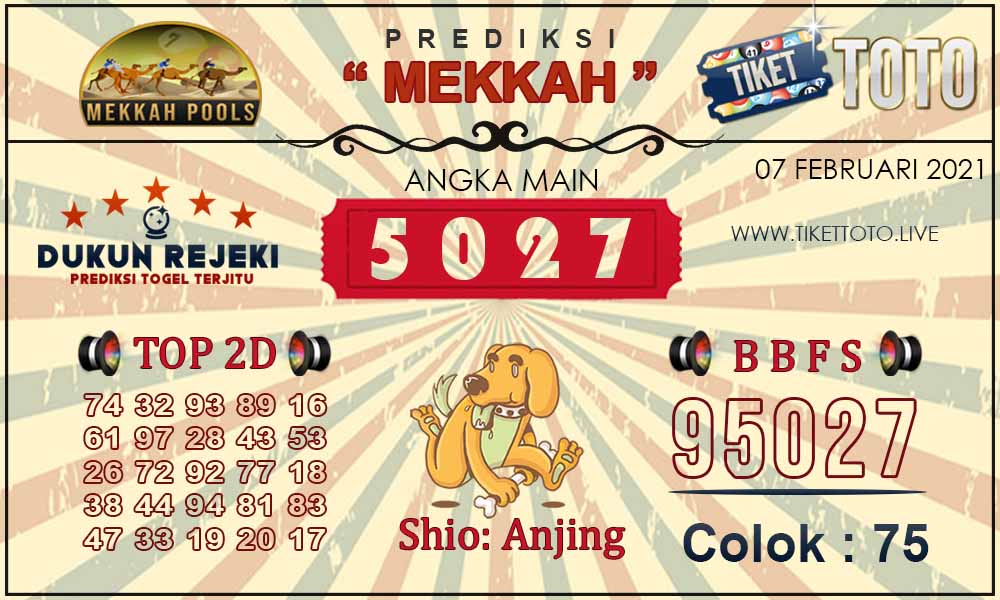Prediksi Togel MEKKAH TIKETTOTO 07 FEBRUARI 2021