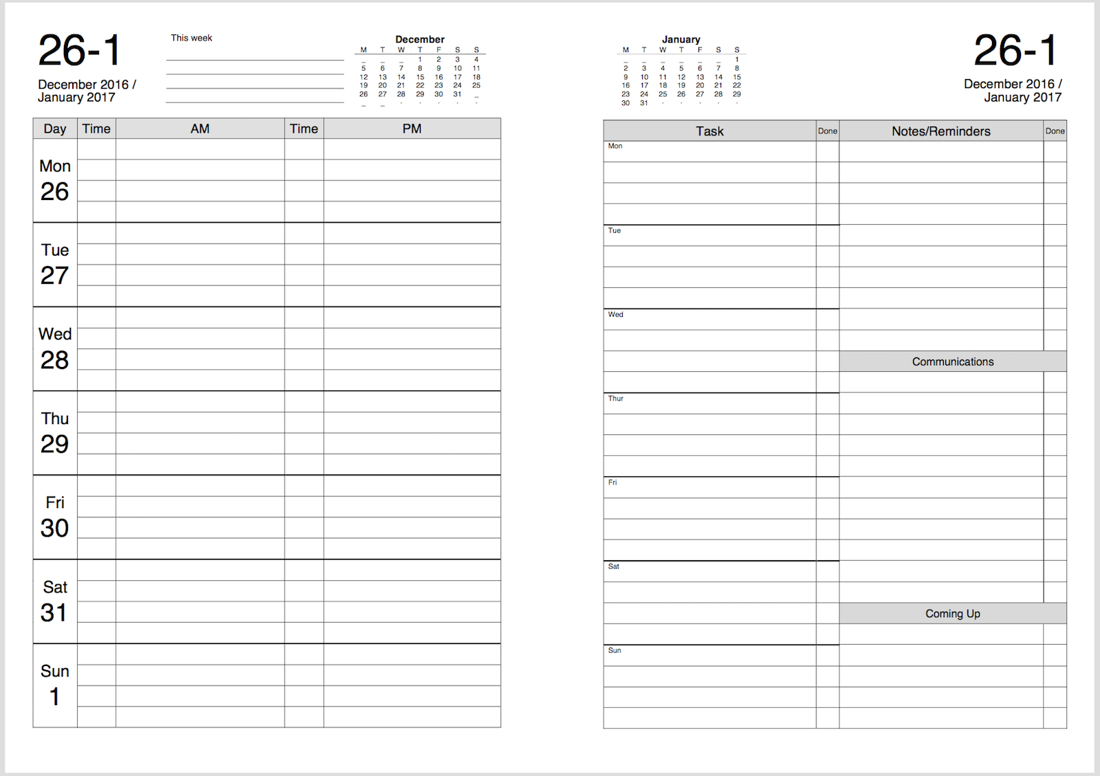 Philofaxy A5 Enhanced Time Manager Version 3