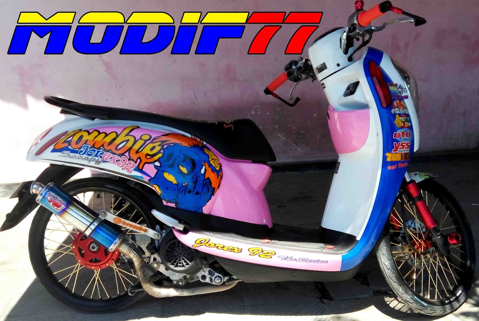 89 Modifikasi Scoopy Stiker Kumpulan Modifikasi Motor Scoopy Terbaru