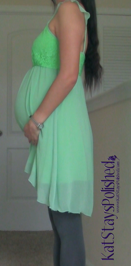 Pink Blush Maternity - Mint Green Chiffon Lace Accent Maternity Blouse | Kat Stays Polished