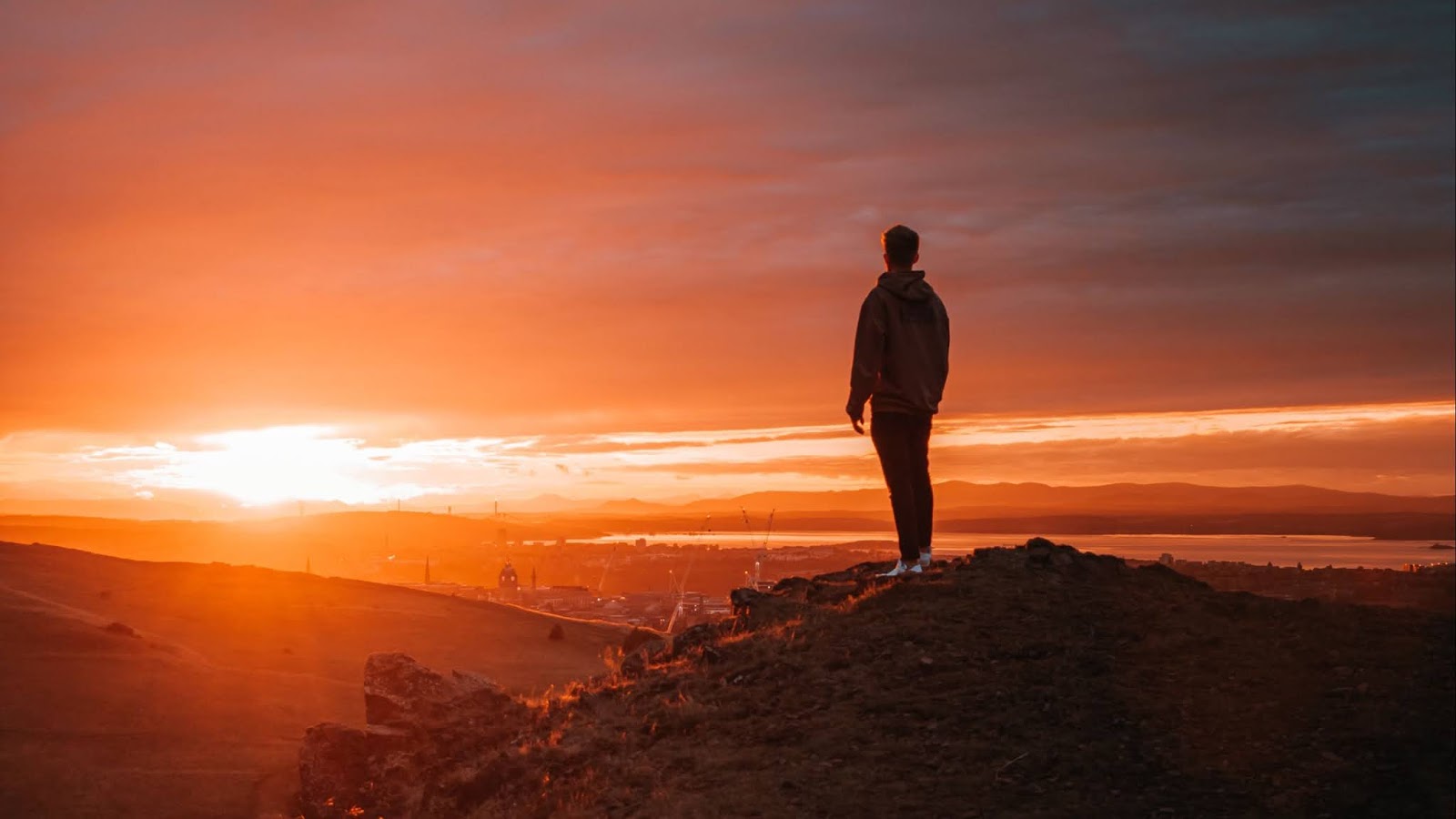 Wallpaper Meditation, Alone, Man, Sunset