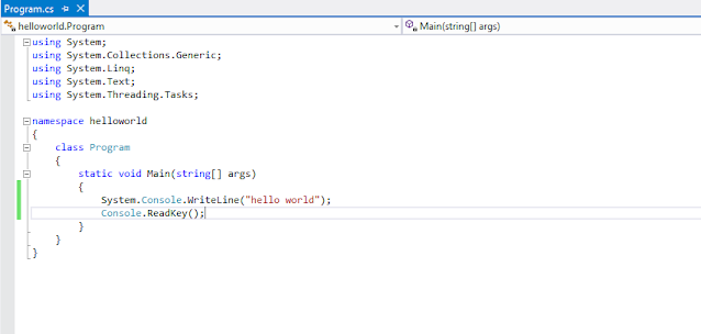 Hello world in c#