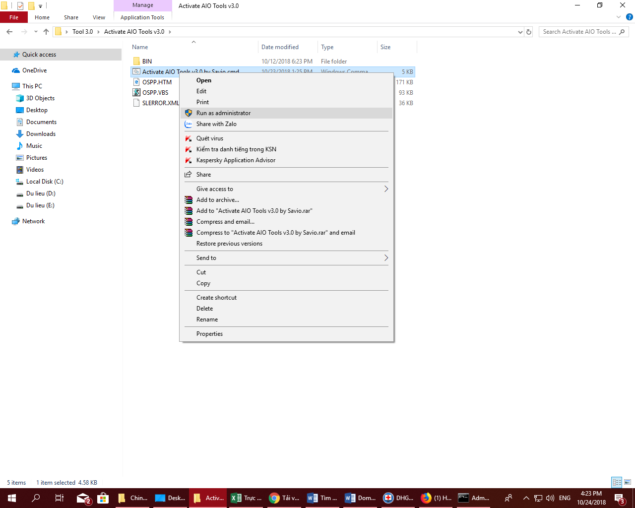 Chia sẻ Activate AIO TOOLS V3.0. Hổ trợ Kích hoạt Windows 10 và các phiên bản Offic (Đã hỗ trợ