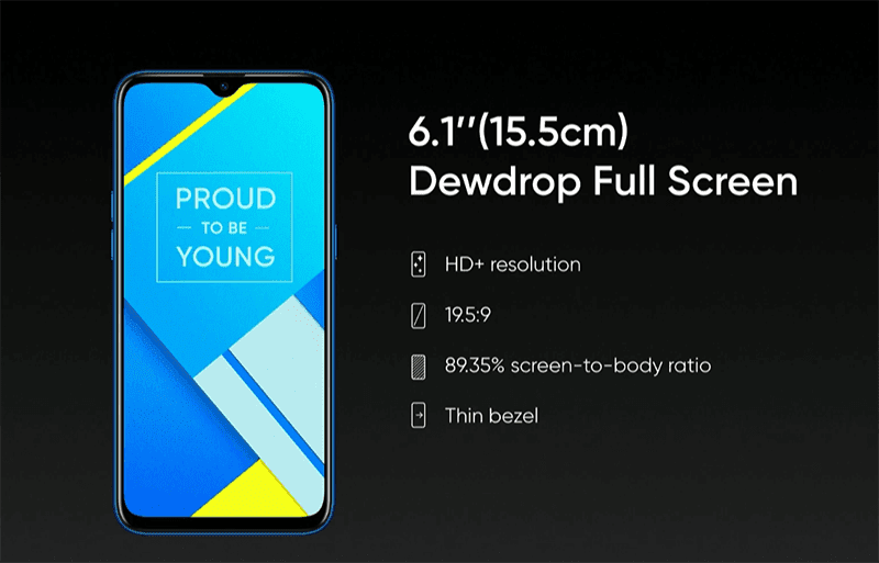 It has an 89.36 percent screen-to-body ratio It has an 89.36 percent screen-to-body ratio