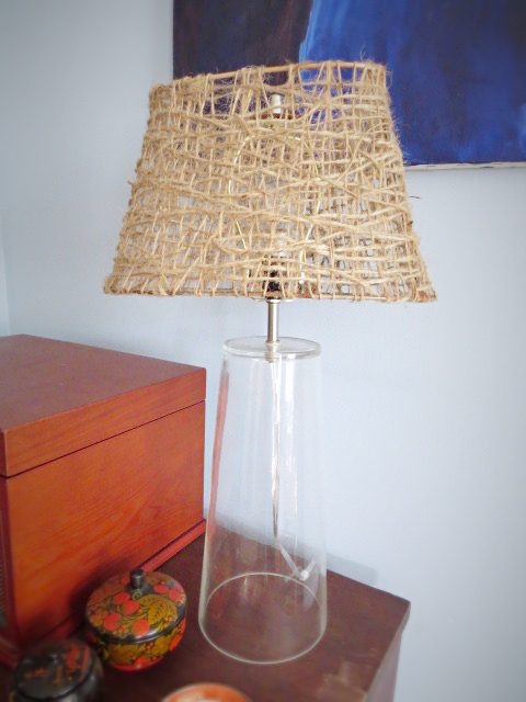 finished lamp with jute twine lampshade DIY