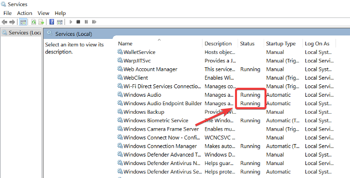 Windows 오디오 서비스 활성화