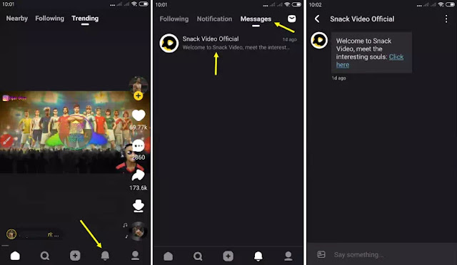 Cara Melihat Pesan di Snack Video-1 Cara Melihat Pesan di Snack Video-1
