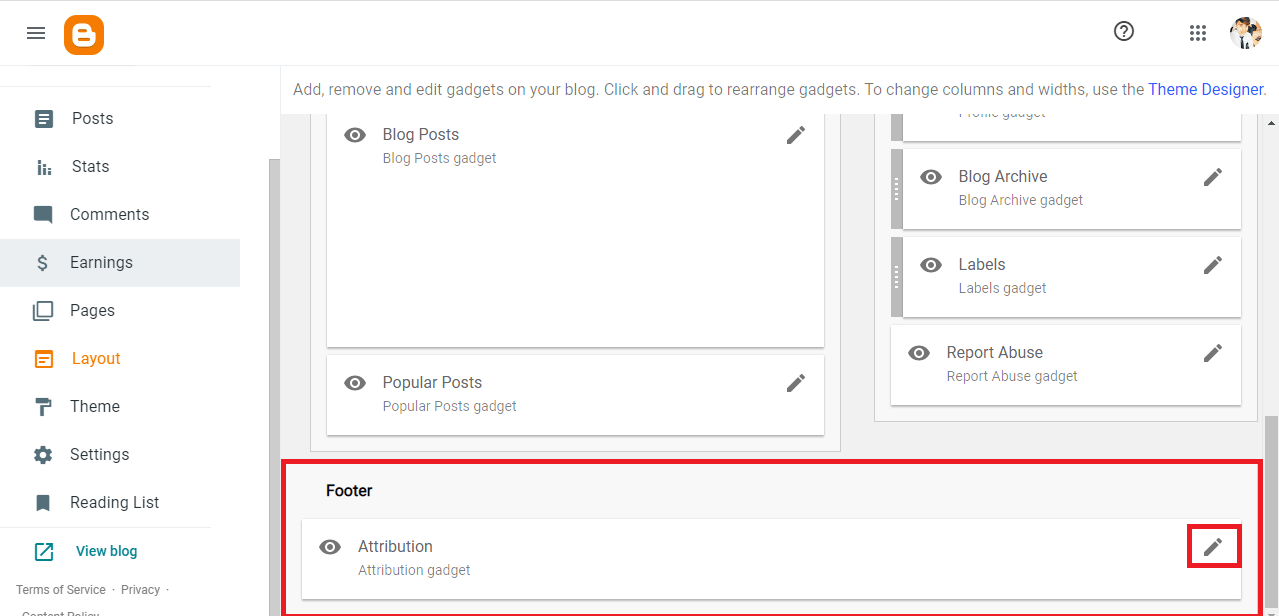 How To Remove 'Powered By Blogger' Footer Credit In Blogger