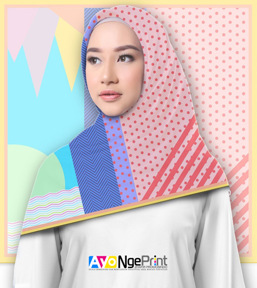 Cetak Kerudung Jilbab Hijab Custom Full Print di