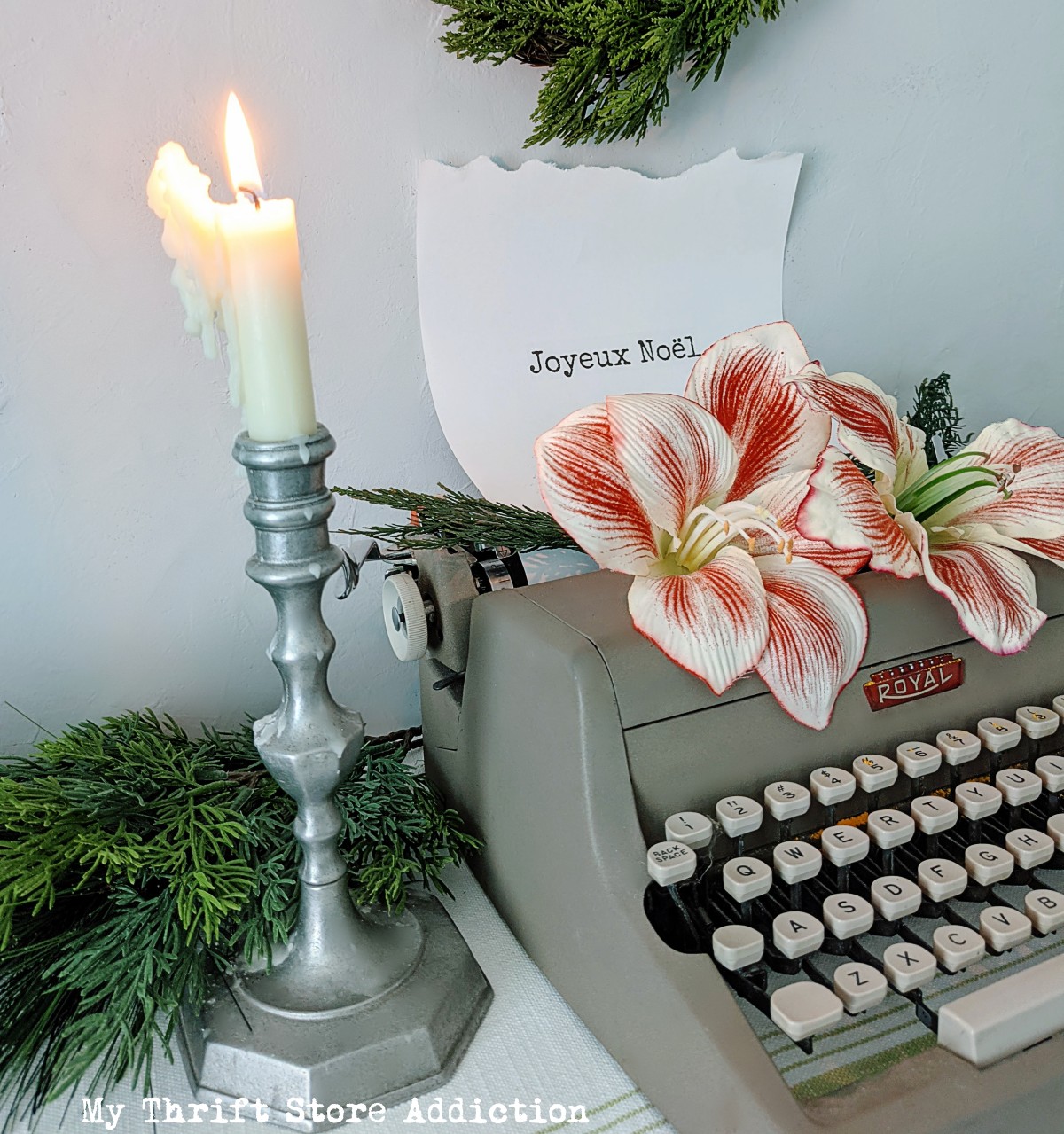 nature inspired Christmas table and cocoa bar