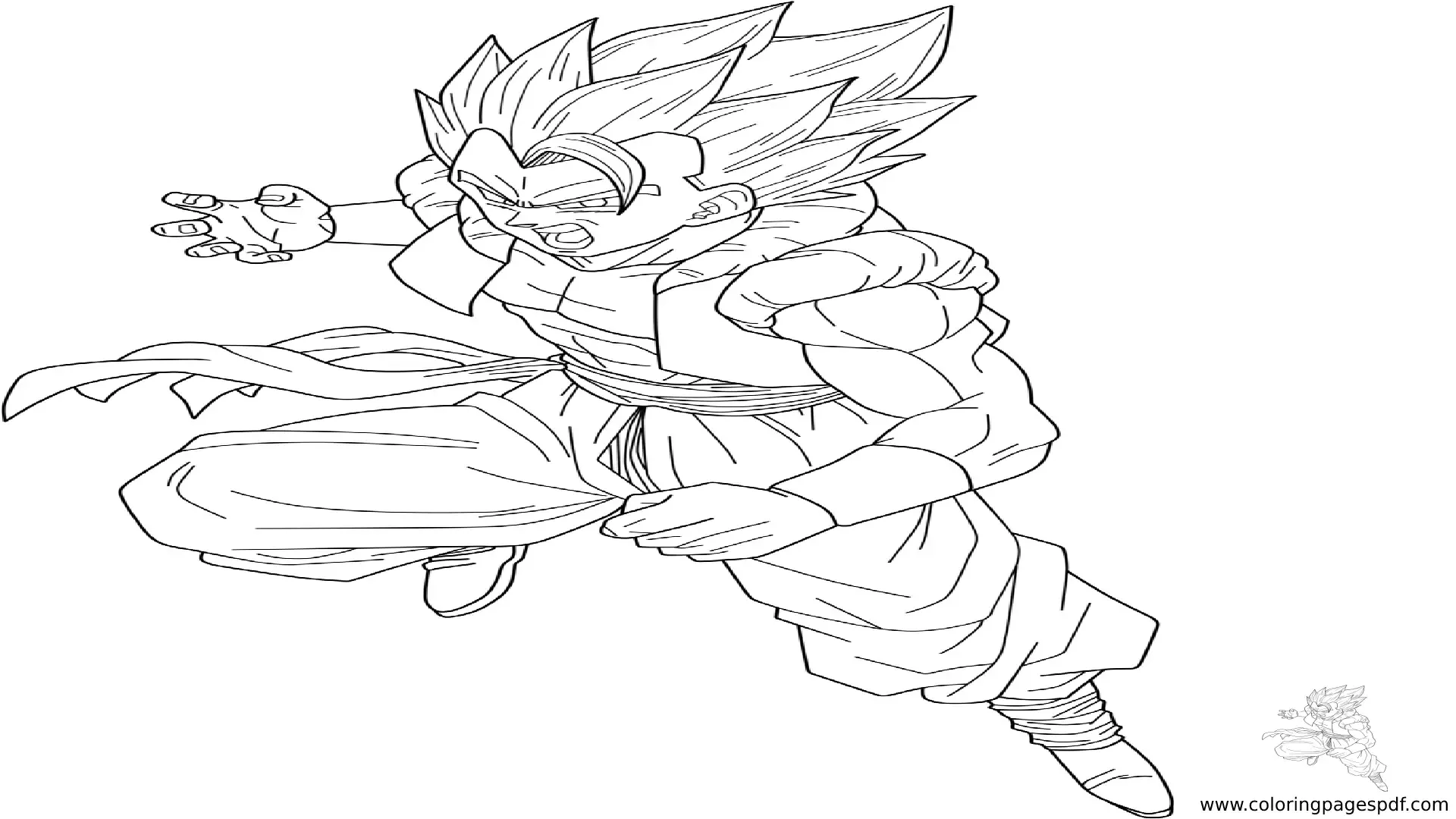Dragon Ball Z Coloring Pages Gogeta