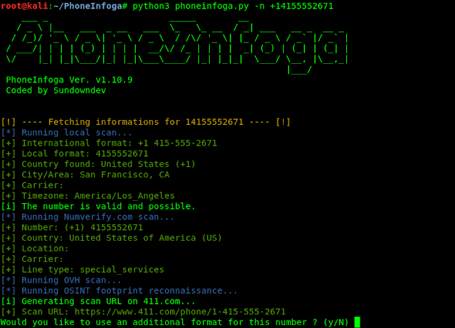 collecting personal information from phone number