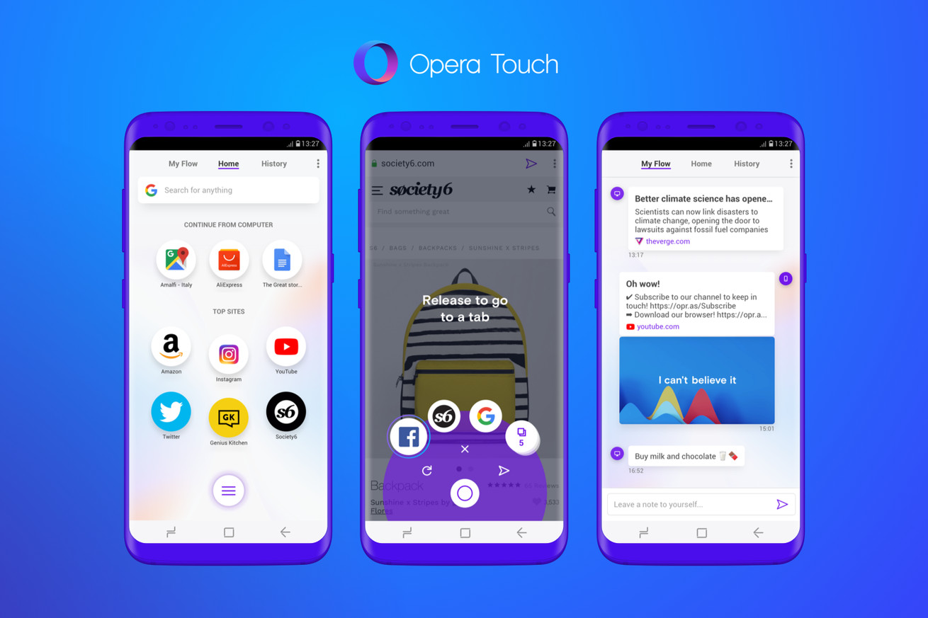 Opera Touch é um browser criado para uso em movimento | Aberto até de ...