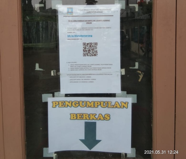 Ini Caranya Daftar Online Bikin Kartu Kuning (AK-1) di Disnakertrans Kabupaten Serang