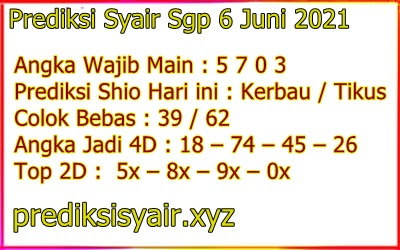 Prediksi Togel Sgp 6 Juni 2021 Prediksi Syair Togel Kode Syair Sgp Forum Syair Hk Hari Ini