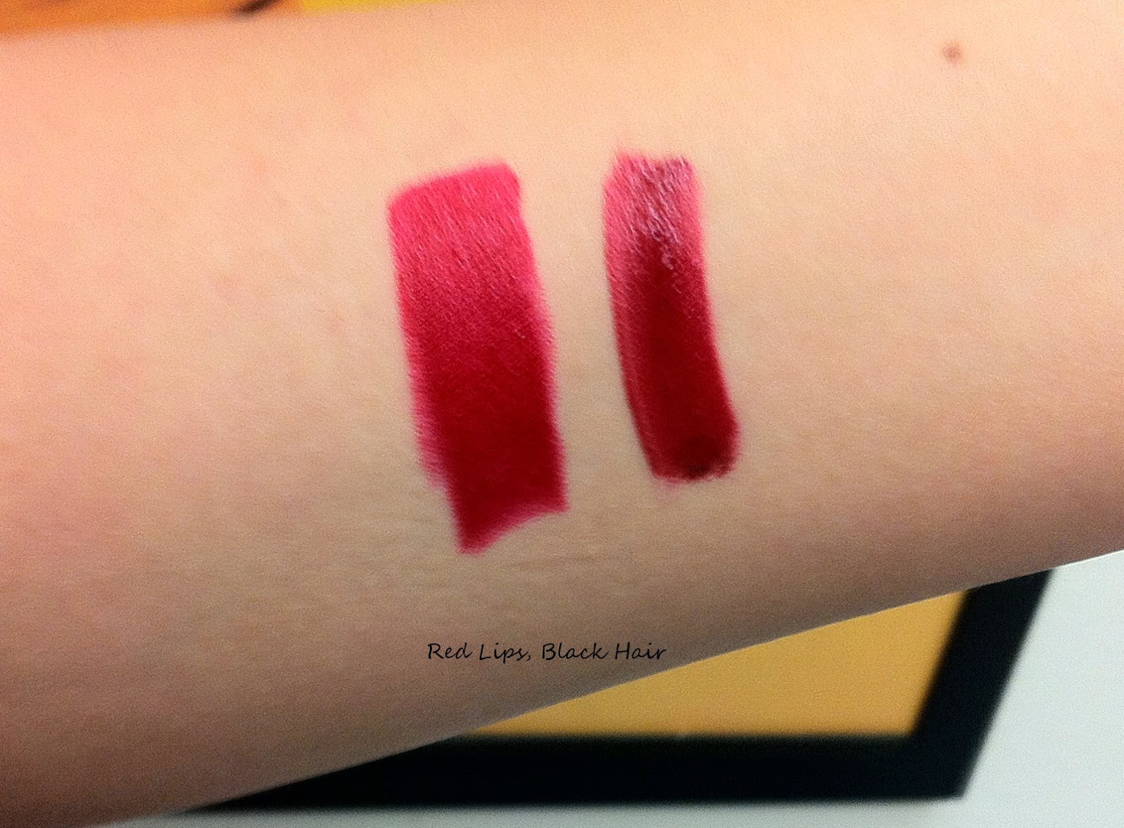 Red Lips Black Hair Hourglass Femme Rouge Velvet Creme Lipstick Icon