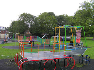 tractor climbing frame in park