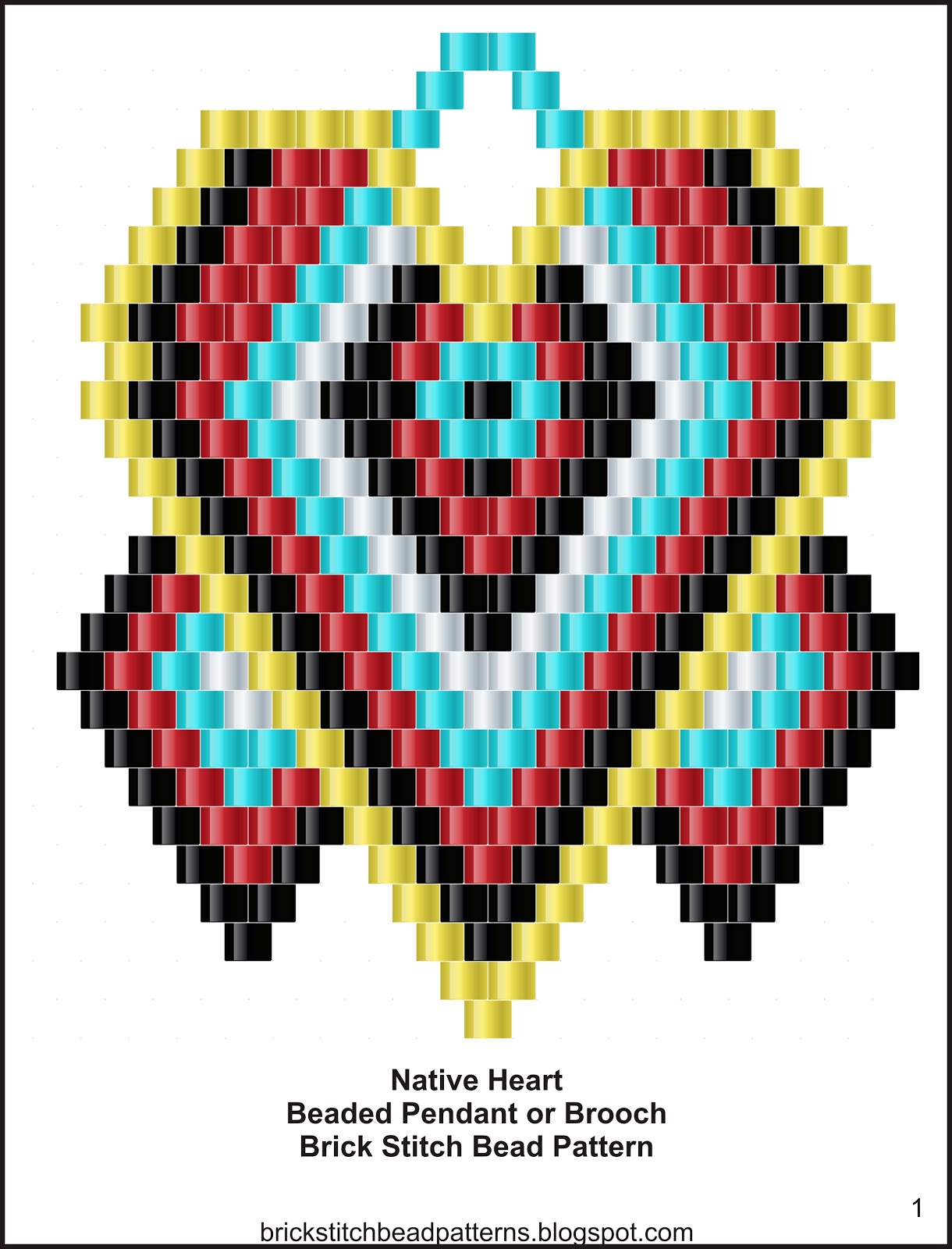 3-Color Tribal Style Cuff Bracelet Peyote or Brick Beading Pattern