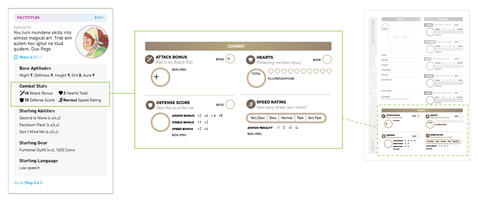 Break!!: Character Generation. Linear Flow. Quick Start Stats