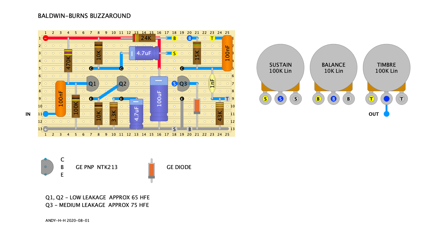 Guitar Effects - Vero - Point to Point - Tag Board Layouts: BALDWIN