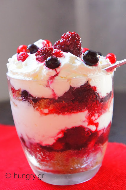 Berries Trifle with Sponge Cake