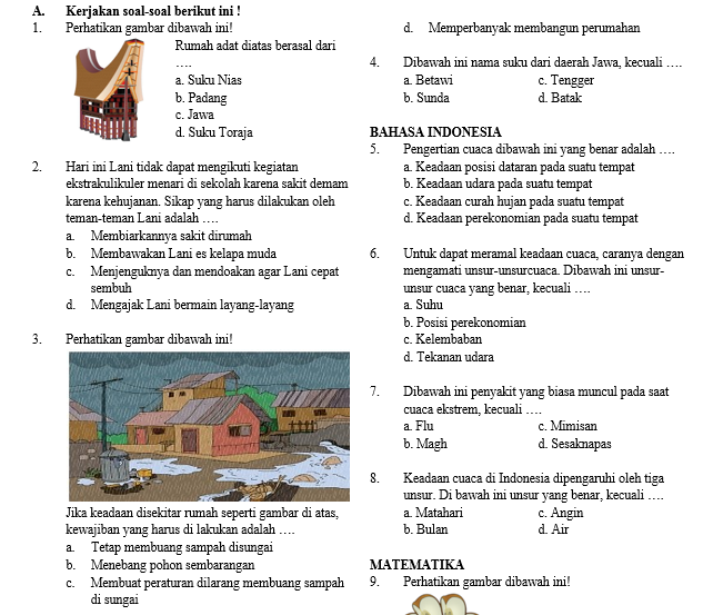 Soal Semester Tema 5 Kelas 3 Sd Mi Antapedia Com