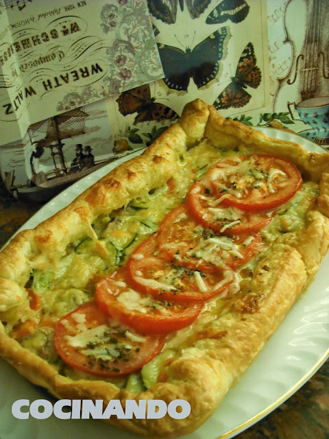 Hojaldre De Verduras Con Gambas
