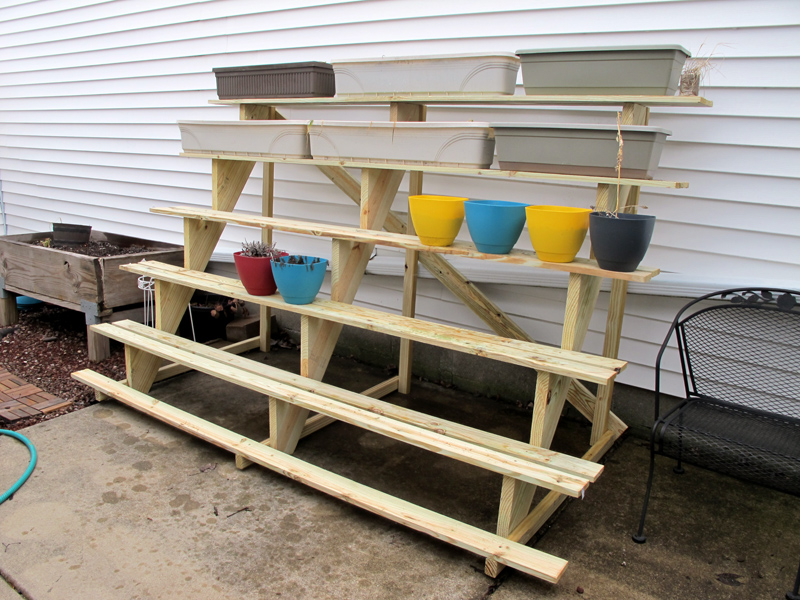 letter blocks say what? How to Build a Tiered Plant Stand