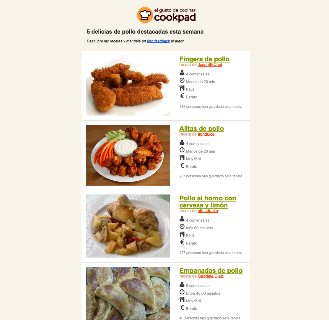Nuevo Boletín de Noticias Cookpad: Ahora semanal – El blog de Cookpad