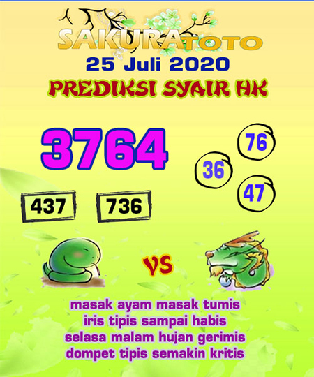 Prediksi Togel Hongkong Sabtu 25 Juli 2020 Hk Malam Ini Prediksitogel Jp