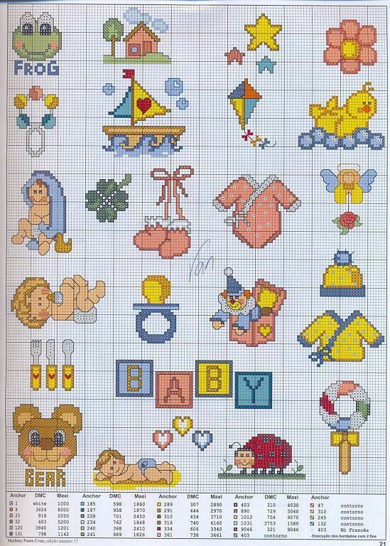Gráficos Ponto Cruz Bebê Para Imprimir Mimos & Alinhavos: Gráficos Ponto Cruz - Bebê