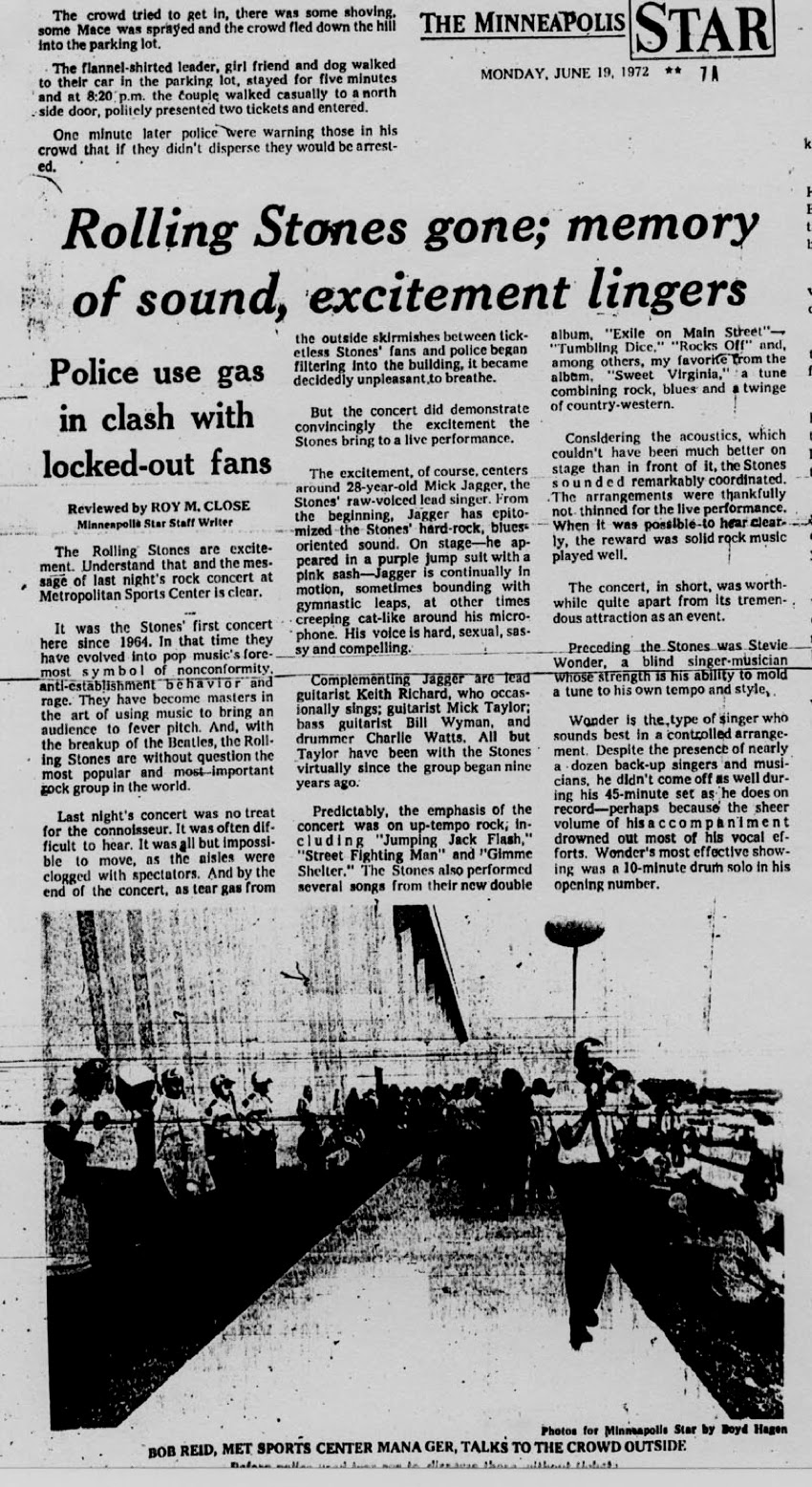 Yesterdays Papers of The Rolling Stones Concert Previews & Concert