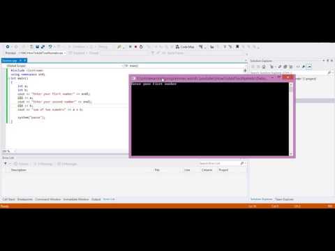 write a program in c++ how to add two numbers in c++ using visual stdio ...
