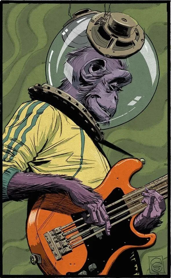 Bass Monkey - Illustration Stephen Green