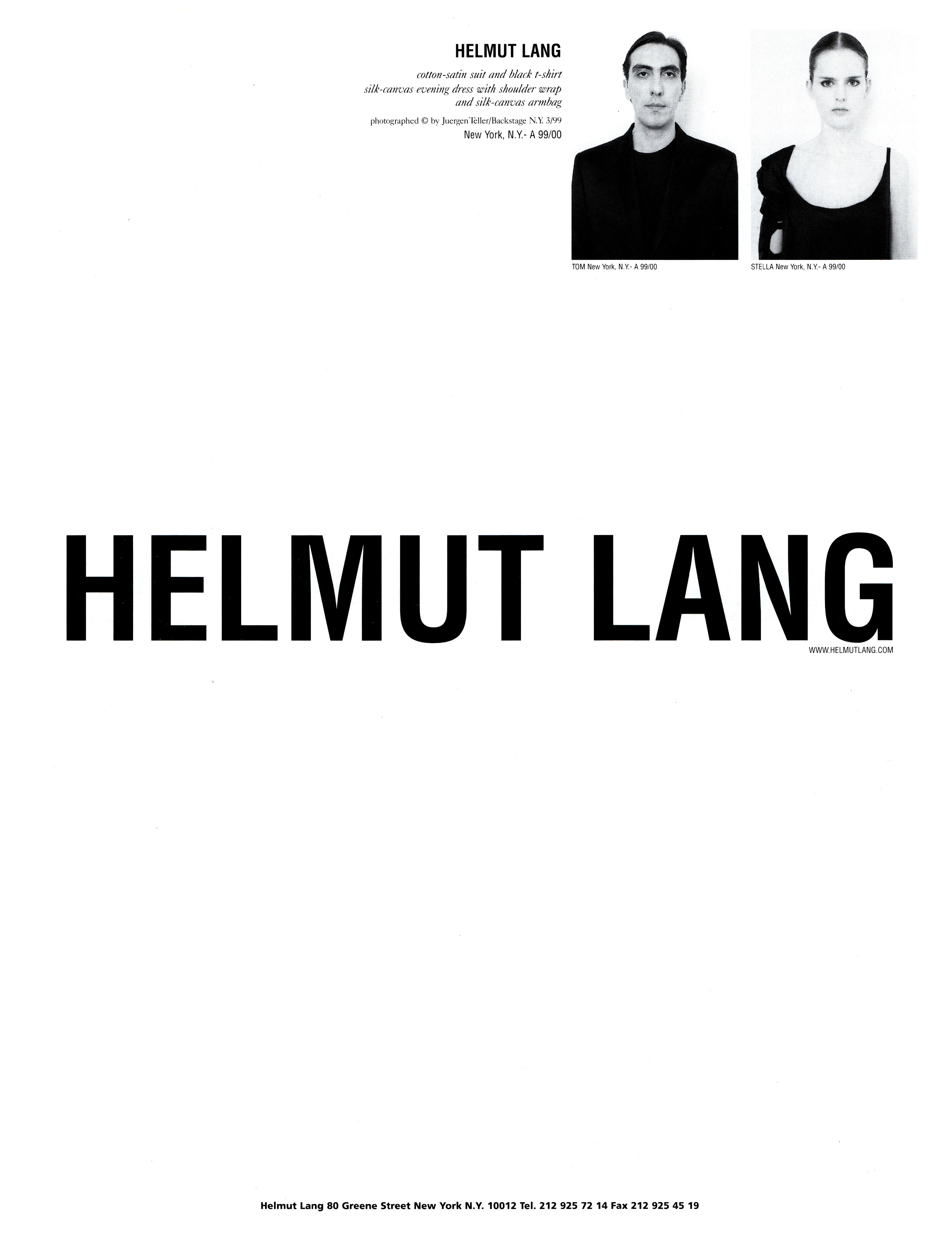017 Blog  Juergen Teller & Helmut Lang