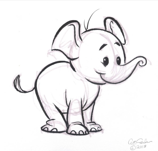 Sketsa Hewan Gambar Gajah