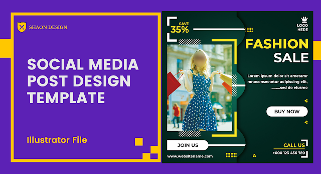 DOWNLOAD FREE : Social Media Post Design | Illustrator File | Shaon Design ( By - graphic official )