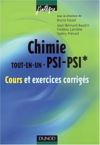 Pdf Telecharger Livre Gratuit Chimie Tout En Un Psi Psi Cours Et Exercices Corriges