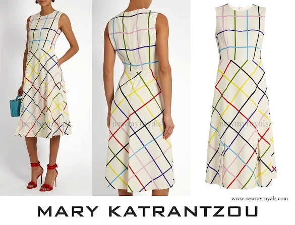 Countess Sophie wore Osmond Sleeveless Checked Crepe dress from Mary Katrantzou