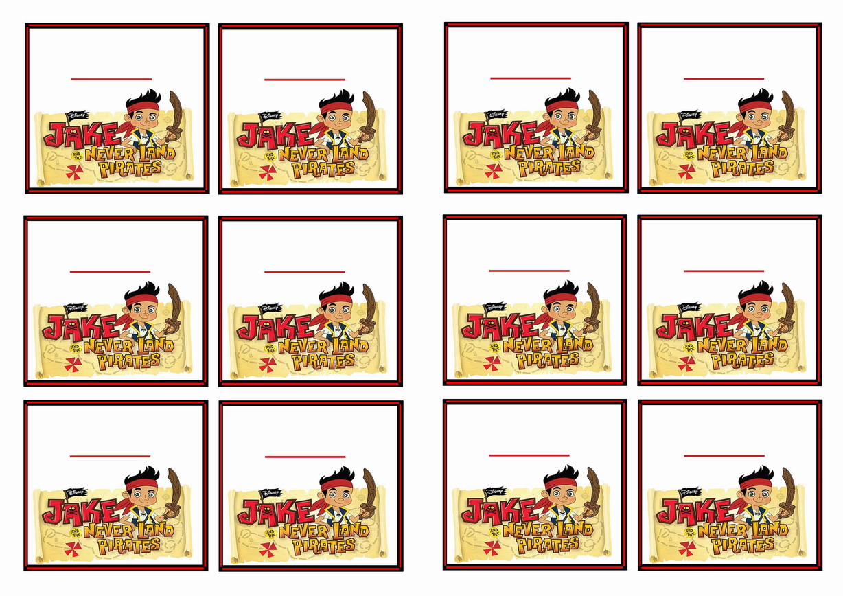 Free Printable Jake And The Neverland Pirates Food Labels Free Printable Jake And The Neverland Pirates Food Labels