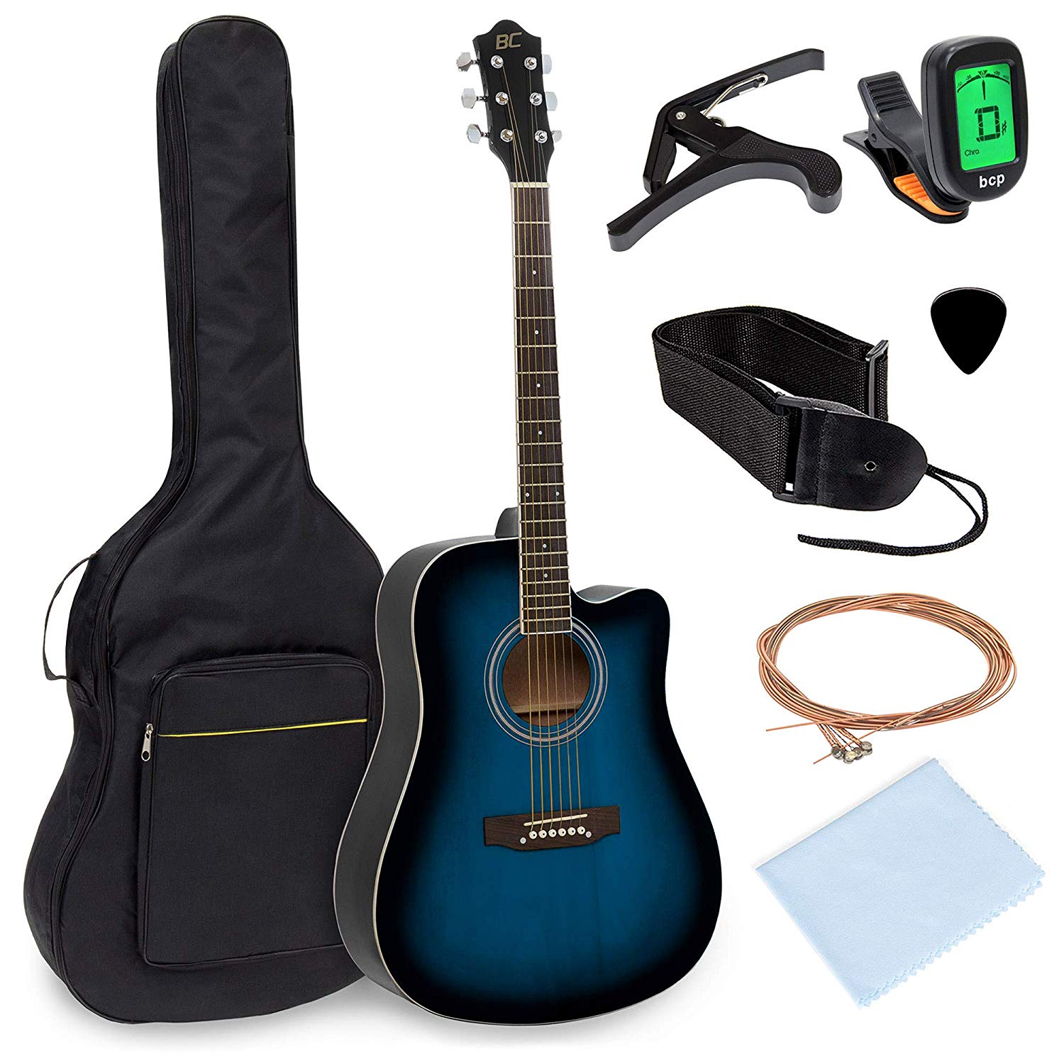 Best Choice Products 41in Full Size Beginner Acoustic Cutaway Guitar