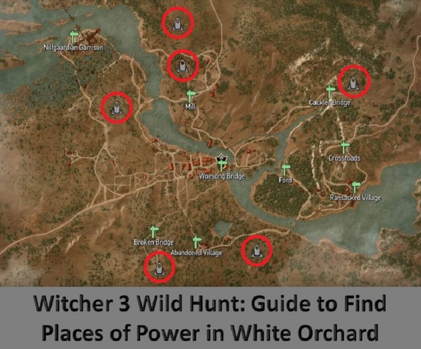 Witcher 3 Wild Hunt Guide to Find Places of Power in White Orchard