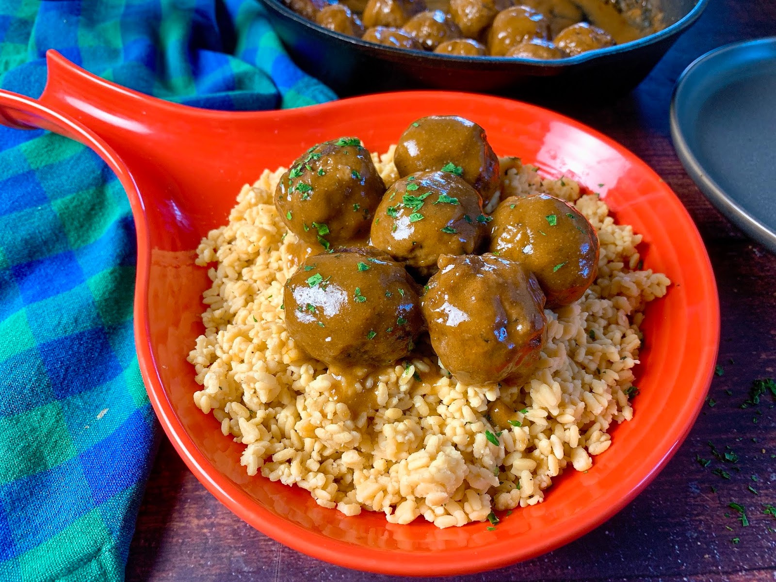 CroutonSpiked Meatballs with Savory Gravy