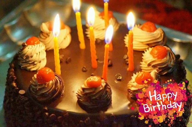 Beautiful Happy Birthday Image in hd with cake and candles free download