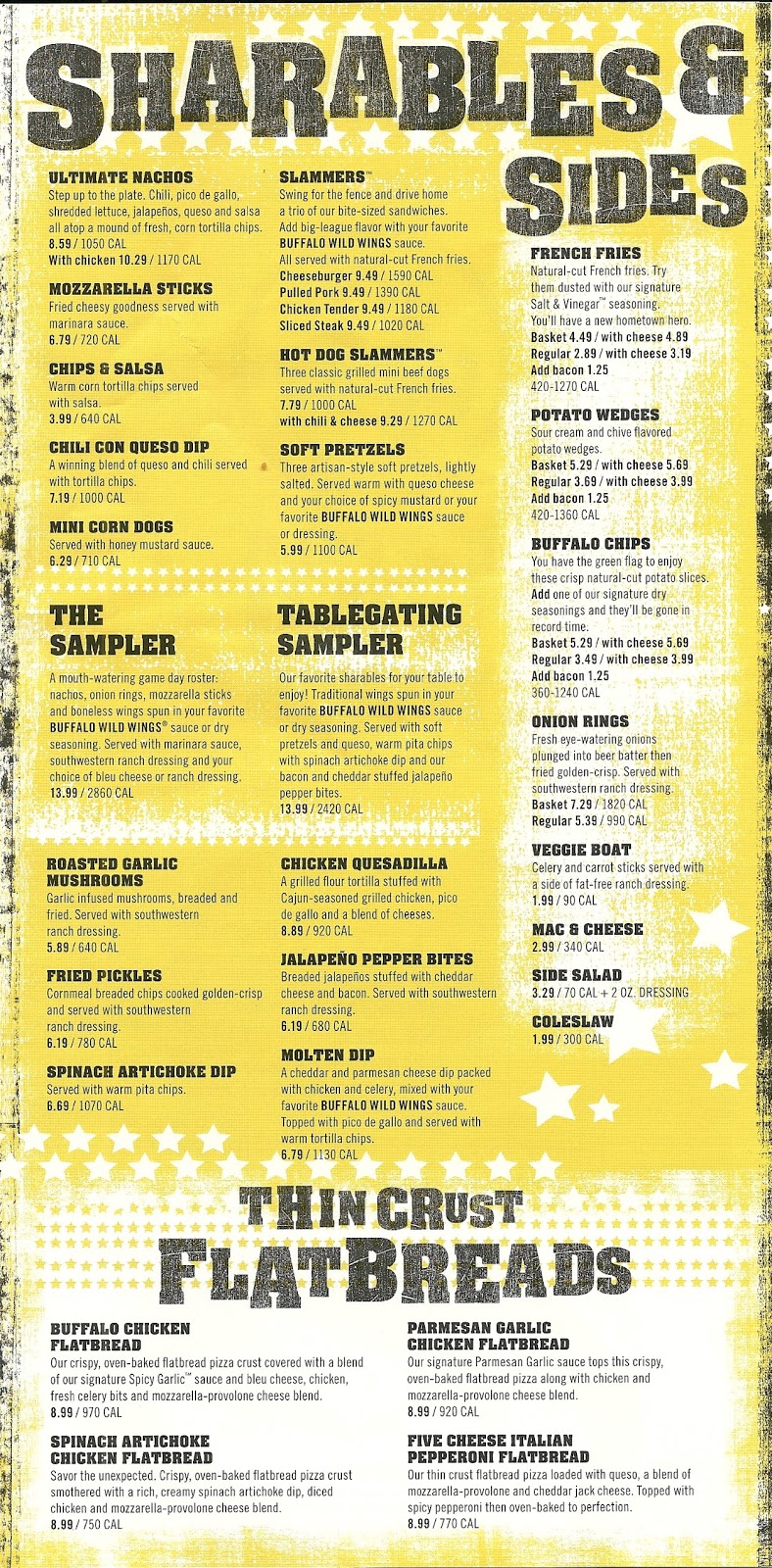 Edge the Buffalo Wild Wings Menu