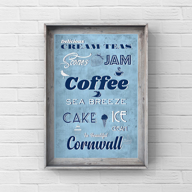 Retro vintage sign cornwall cream tea