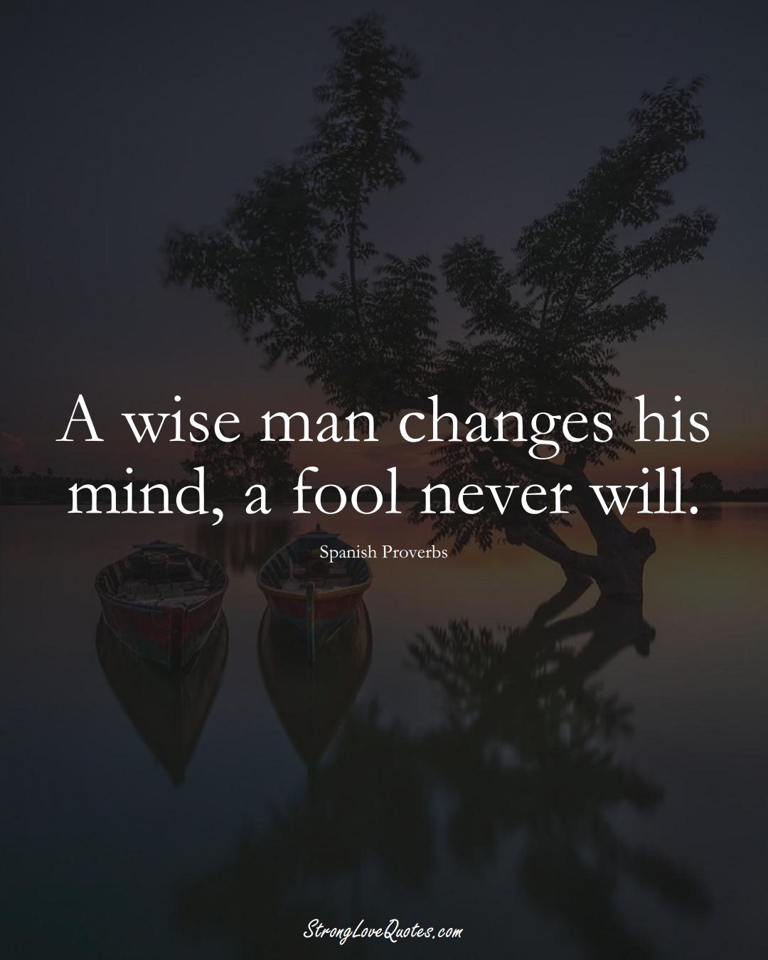 A wise man changes his mind, a fool never will. (Spanish Sayings);  #EuropeanSayings