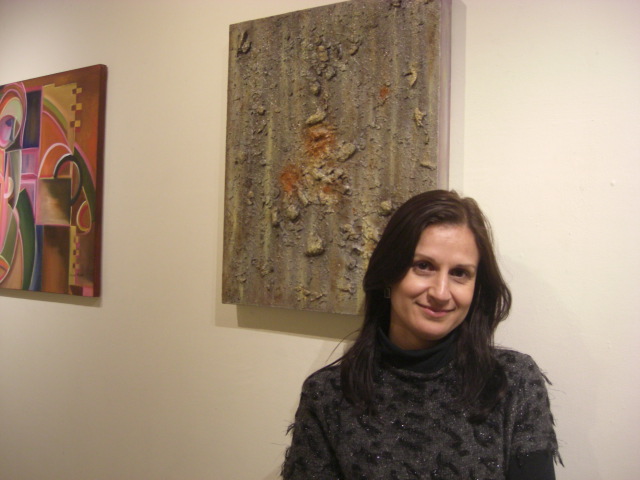 Carla Taveira with her work