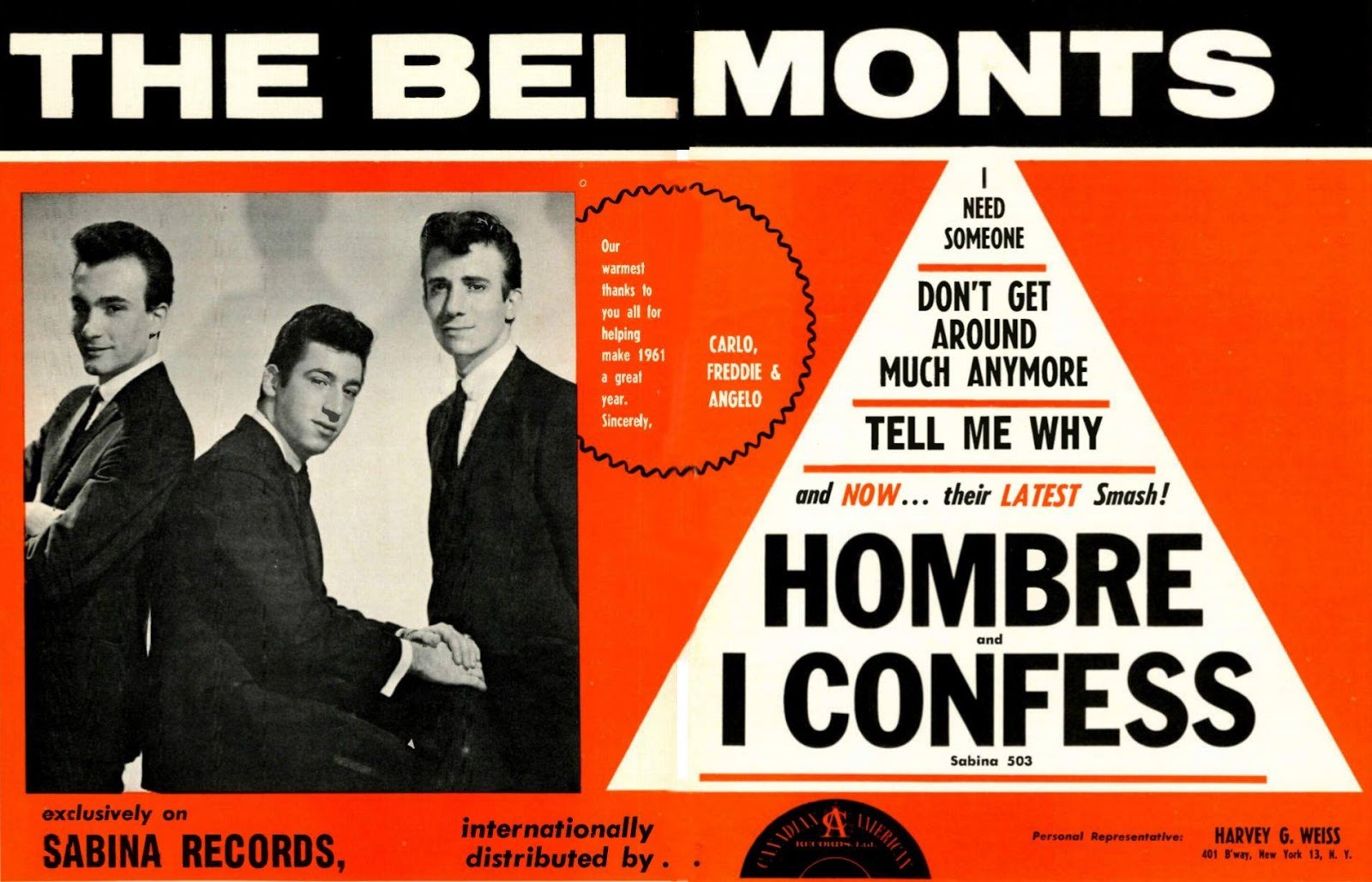 WHITE DOO-WOP COLLECTOR: The Belmonts 1962 advertisement WHITE DOO-WOP COLLECTOR: The Belmonts 1962 advertisement