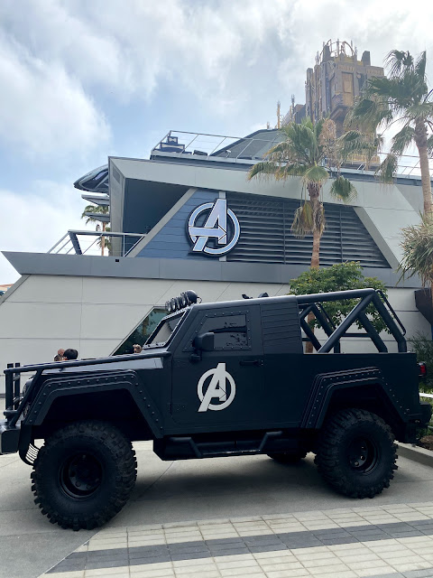 A jeep at Avengers Campus in California Adventure.